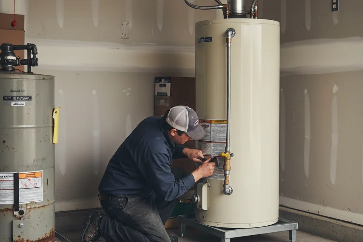 Water heater and shutoff valve replacement in Howard
